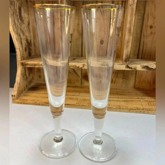 Ritzenhoff Tall Gilt Glasses, Beer Glass Pilsner Champagne 90’s Gold Face - Picture 6 of 16